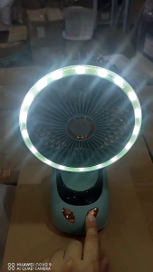 New Portable Clip-On Mini Desk Fan with Type-C Rechargeable Battery and Night Light