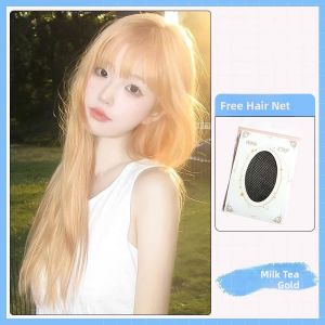 MONLEYTA | Womens Long Straight Hair Wig Thin Summer Style Airy Bangs Lolita Round Face Sweet Natural Full Head Popular JK