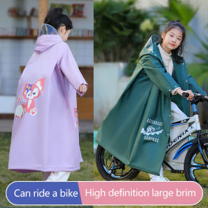 เสื้อกันฝนสำหรับเด็กผู้ชายและเด็กผู้หญิงเสื้อกันฝนเต็มรูปแบบเด็กประถมกันน้ำพร้อมกระเป๋านักเรียน