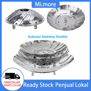 Mi.more Kukusan Stainless Flexible / Steamer Alat Kukus Serbaguna / Folding Vegetable Fruit Food Basket Mesh Steamer Rack