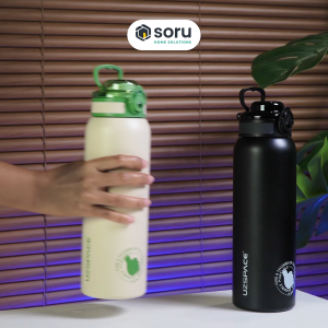 SORU - Botol Tumbler Thermos 1 Liter BPA Free Tahan Suhu 6-12 Jam - UZSPACE UZ1130