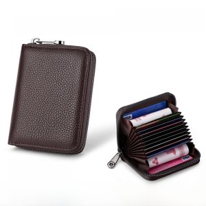 New Simple Retro Womens Wallet Thin Multi-Functional Lightweight College Student Coin Purse Soft PU Leather Zipper Closure