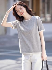 Basic House | Contrast Color 100% Tencel Thin Summer Faux Two-Piece Top