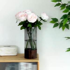 【i.Rumah】Gardening Home Vase Flower Arrangement Optical Colored Glass Vase Decoration