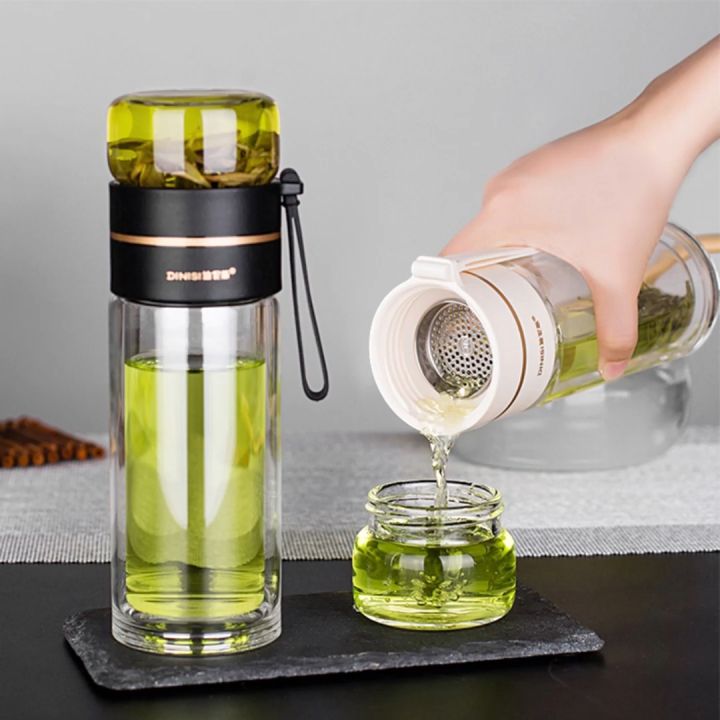 CCN 400ml Double Wall Glass Bottle Separation Water Tea Maker
