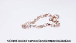 Random Bead Order Dopamine Colored Resin Beaded Necklace Bracelet Set Gold Heart-Shaped Pendant Women Popular Jewelry Party Gift