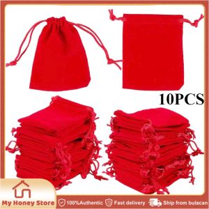 10PCS 7*9cm Velvet Bag Drawstring Pouch Jewelry Packing Wedding Gift Bags