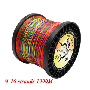 Braided Fishing Line 16 Strands PE Braid Multicolor Super Power Japan Multifilament Line for Tuna Saltwater Big Game Fishing