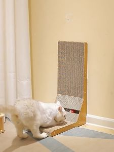 ประเภท L แผ่นลับเล็บแมว ที่ลับเล็บ มาพร้อมลูกบอลกระดิ่ง ของเล่นแมว กระดาษลับเล็บแมว