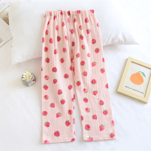 Spring and Summer Thin Childrens Washed Cotton Gauze Anti Mosquito Pants Boys Pajama Pants Girls Home Pants Baby Matching Air Conditioning Pants