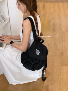 Trendy Drawstring Large Capacity Nylon Backpack for Commuting Versatile Double Shoulder Bag Popular among Bloggers