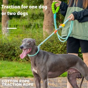 Mojiooสายจูงสุนัขสายจูงเชือกลากสายจูงสุนัขสุนัขพร้อมปลอกคอสายจูงสุนัขหลายฟังก์ชันมีปลอกคอสายจูงสุนัขที่ทันสมัยมีตะขอหมุนได้360 ° เชือกลากทนทานเหมาะสำหรับสัตว์เลี้ยงกลางแจ้งโซ่หมา