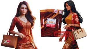 3Pcs Kain Panjang Jarik Batik Kain Batu Felissa Solo - Kain Jarik Batik Cukin Kebat - Vegasus Store (COD)