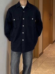 Loose Fit Pure Color Denim Shirt Jacket Korean Style Casual Long Sleeve Womens Casual Shirt Comfortable Breathable Cotton