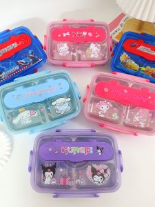 Cute Cartoon 304 Stainless Steel Insulated Lunch Box School Specialty Bento Box Freshness Preservation Rectangular Shape Children