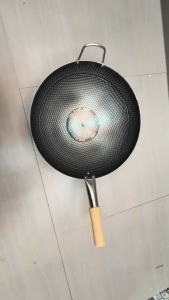 Single Handle Honeycomb Wok Non-Stick Stainless Steel Wok