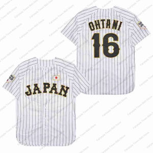 New Arriavl  White Black Stripe Baseball Jersey Japan 16 OHTANI Jerseys  High Quality Sports Outdoor Training Uniform Kids/Adult