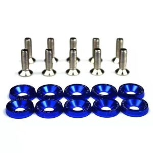 10 Pcs/Pack M6 JDM Style Fender Washers Aluminum Alloy Washers And Steel Bolts Integra Gasket