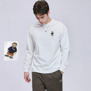 Mark Fairwhale | Embroidered Pure Cotton Long Sleeve T-Shirt