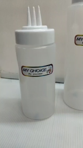 ขวดซอสฝาปิด 3 รู มีให้เลือก 3 ขนาด 900 ml. 700 ml. 500 ml.