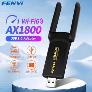Fenvi | FENVI 1800Mbps WiFi 6 USB Adapter Dual Band 2.4G/5Ghz Wireless WiFi Receiver USB 3.0 Dongle Network Card For Laptop PC Win 10/11