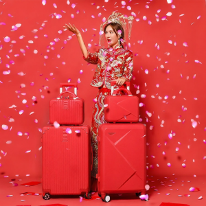 JR&BL | Wedding Red Luggage for Bride
