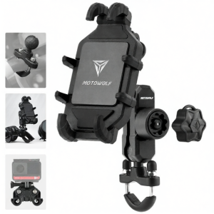 Motowolf | Anti-Shake Theft-Proof Mobile Phone Holder for Delivery and Travel