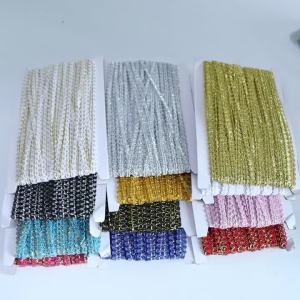 25Yards 5mm Gold Silver Line Braid Lace Trim Colorful Wavy Lace Ribbon For DIY Handmade Clothes Sewing Home Decor Accessories