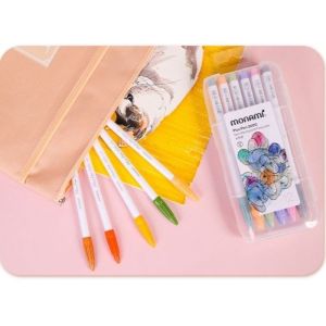 Bộ hộp quà 6 bút màu kem (pastel) Monami Plus 3000 kèm hộp Hàn Quốc