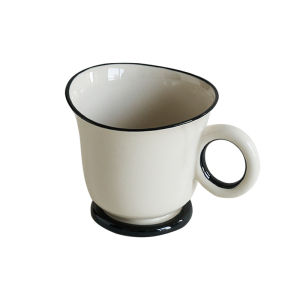 Original Ceramic Coffee Cup with Bell Design Western Dining Utensils Three-Piece Set Ins Personalized Water Cup