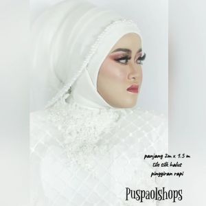 VEIL MUTIARA NON MOTIF PREMIUM TILE SILK VEIL PENGANTIN SLAYER 01