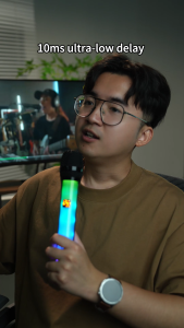 Koorfly KF-U1 RGB Mic Wireless Karaoke Hi-Fi Sound 10H Baterai Terakhir Rechargeable UHF Mikrofon Karaoke Genggam LED Digital Ganda Nirkabel