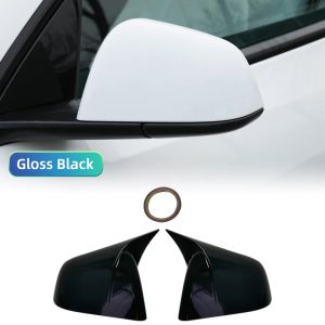 For Tesla Model Y Carbon Fiber Car Sticker Side Mirror Cover ABS side Rearview Mirror Cover High quality Horn shaped design