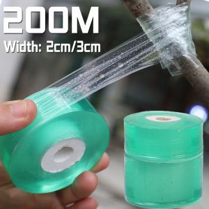 ฟิล์มเทปพันกิ่ง PE ยาว200ม. เครื่องมือต่อกิ่งเข็มขัดผูกติดด้วยตนเองมีกาวในตัวสำหรับเรือนเพาะชำไม้ผลต้นกล้าพืชมะเขือเทศ
