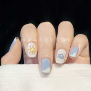 Nhựa Giả Móng Tay Màu Xanh Đám Mây Mùa Xuân Có Thể Đeo Được Quà Tặng Cho Phụ Nữ Quà Tặng Cho Mẹ Quà Tặng Cho Bạn Gái Quà Tặng Cho Người Thân Quà Tặng Cho Bạn