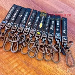 Móc Khóa Dây Da Kèm Logo Hãng Tránh Thất Lạc Móc Khóa Xe Ô Tô Khóa Nhà Hàng Cao Cấp