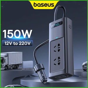Baseus 150W Car Inverter USB เครื่องแปลงกระแสไฟรถยนต์ ชนิด C 30W DC 12V เป็น AC 220V 110V แหล่งจ่ายไฟอัตโนมัติอะแดปเตอร์ไฟรถยนต์ที่ชาร์จเร็วสำหรับ