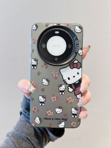 MingSheng Huawei Mate60 pro Phone Case New Model Mate50 with Kitty Cat Full Cover Protection Silicone Anti-Fall for Women Autumn Winter