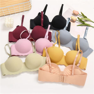 iQOO New AB Cup Super Thin Small Chest Seamless Underwear Girls Super Gathered No Steel Ring Bra Adjustment Type Breathable Thin Cup