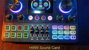 Siborie H999 Soundcard Profesional untuk Pertunjukan Langsung dengan Pengatur Suara Langsung dan Layar LCD