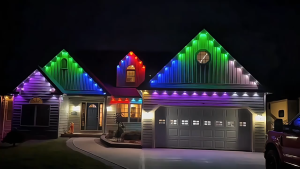 RGB Christmas String Lamp Outdoor Waterproof Lights Remote Control IP65 Color Changing Effects for House Eaves Garden Tree Balcony Party Holiday Festival Decoration