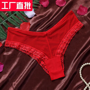 กางเกงชั้นในแบบไขว้โปร่งใสสำหรับผู้หญิง กางเกงชั้นในแบบไร้ตะเข็บ ผ้าฝ้าย กางเกงชั้นในผู้ชาย ทรง T-back ระบายอากาศได้ดี