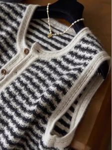 Sleeveless Striped Knit Tank Top