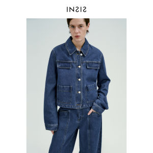 INSIS FEMME | Casual Tencel Short Turn-down Collar Multi-pocket Denim Jacket