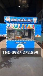 Xe trà sữa 1m4 chữ nổi logo nổi TANNGOCCHAU