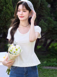 Áo Thun Cổ U Elegance Trắng