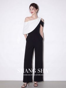 SHANGSHA | Unique Attractive Stylish Luxurious Elegant Korean Black Jumpsuit