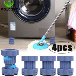 Polocat 1/4pcs Adjustable Height Washing Machine Foot Pad Anti Vibration Mat Anti-vibration Pad Universal Noise-reducing Leg Base Support