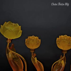 Đèn Thủ Ấn Liên Hoa Bàn Tay Phật CHÂN THIỆN MỸ Đồ Thờ Cúng Phong Thủy Trang Trí Bàn Thờ Phật