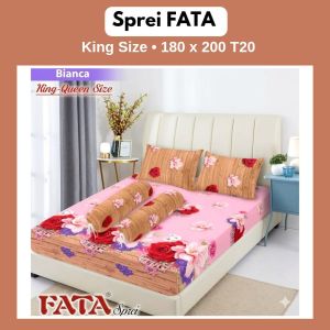 Sprei FATA King 180x200x20cm Sprei Halus Adem Motif Elegan Anti Luntur